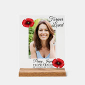 Beerdigung Memorial Foto Poppy Akronylic Sign Acrylschild (Vorderseite)
