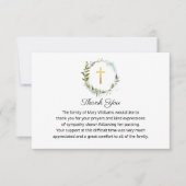 Beerdigung Memorial Gold Cross Kranz Vielen Dank Dankeskarte (Vorderseite)