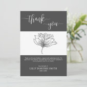 Beerdigung Memorial Gray Floral Danke Karte (Stehend Vorderseite)