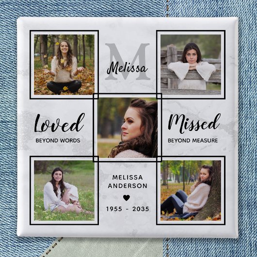 Beerdigung Memorial Keepake Einzigartiges Foto Col Button