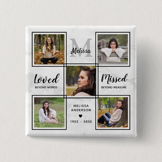 Beerdigung Memorial Keepake Einzigartiges Foto Col Button (Vorderseite)