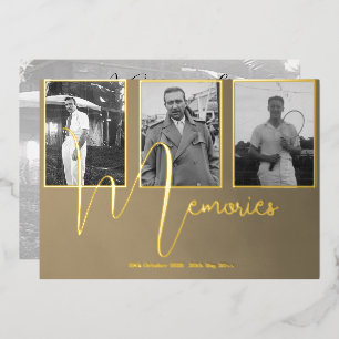 Beerdigung Memorial Modern 4 Foto Folieneinladung