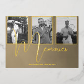 Beerdigung Memorial Modern 4 Foto Folieneinladung (Vorderseite)