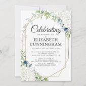 Beerdigung Memorial Modern Floral Geometrie Woodsy Einladung (Vorderseite)