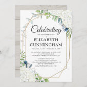 Beerdigung Memorial Modern Floral Geometrie Woodsy Einladung (Vorne/Hinten)