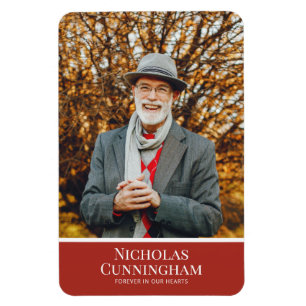 Beerdigung Memorial Moderne Farbblock-Fotokarte Magnet