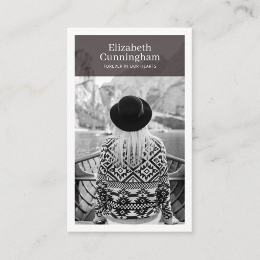 Beerdigung Memorial Moderne und einfache Foto-Kart Visitenkarte (Vorderseite)