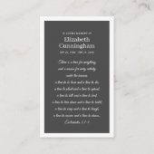 Beerdigung Memorial Moderne und einfache Foto-Kart Visitenkarte (Rückseite)