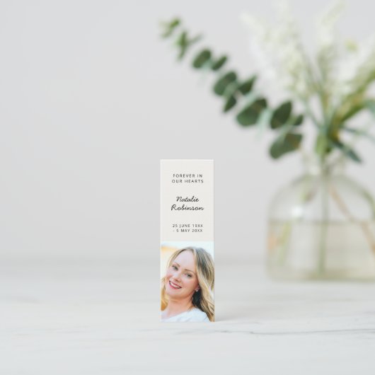 Beerdigung Memorial Modernes Gedicht Mini Lesezeic Mini Visitenkarte (Stehend Vorderseite)