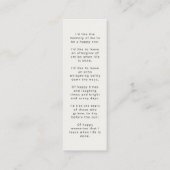 Beerdigung Memorial Modernes Gedicht Mini Lesezeic Mini Visitenkarte (Rückseite)