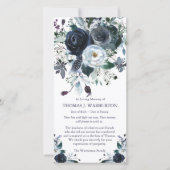 Beerdigung Memorial Navy Peonss Loss Dankeschön Ka Dankeskarte (Vorderseite)