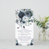 Beerdigung Memorial Navy Peonss Loss Dankeschön Ka Dankeskarte (Stehend Vorderseite)