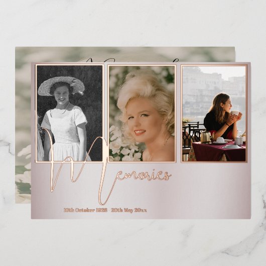 Beerdigung Memorial Parco Civico-Ciani Parco Civic Folieneinladung (Vorderseite/Rückseite)