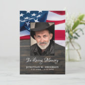 Beerdigung Memorial Patriotic Veteran American Fla Dankeskarte (Stehend Vorderseite)