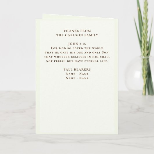 Beerdigung Memorial Service Program Wheat Field Programm (Rückseite)