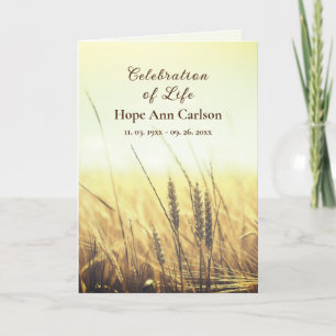 Beerdigung Memorial Service Program Wheat Field Programm