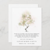 Beerdigung Minimal Moderne Bäume Wasserfarbe Viele Dankeskarte (Vorne/Hinten)