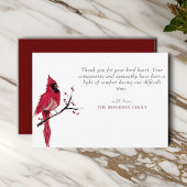 Beerdigung mit dem Roten Kardinal von Watercolor V Dankeskarte
