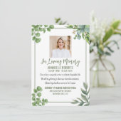 Beerdigung mit Eukalyptus-Blätter Einladung (Stehend Vorderseite)