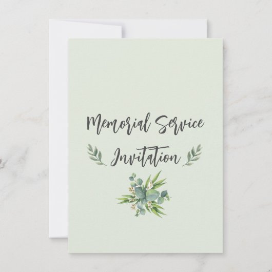 Beerdigung mit Eukalyptus-Blätter Einladung (Rückseite)