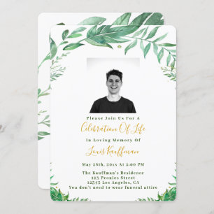 Beerdigung mit Foto, Lebensfeier Einladung