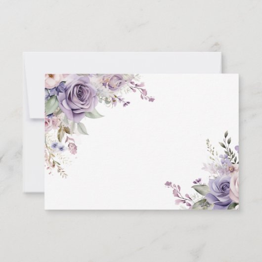 Beerdigung mit lila Rose und Blush- gemeinsam mit  RSVP Karte (Rückseite)