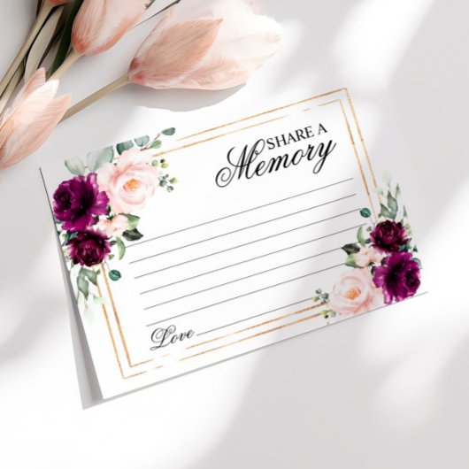 Beerdigung mit lila Rose und Blush- gemeinsam mit RSVP Karte