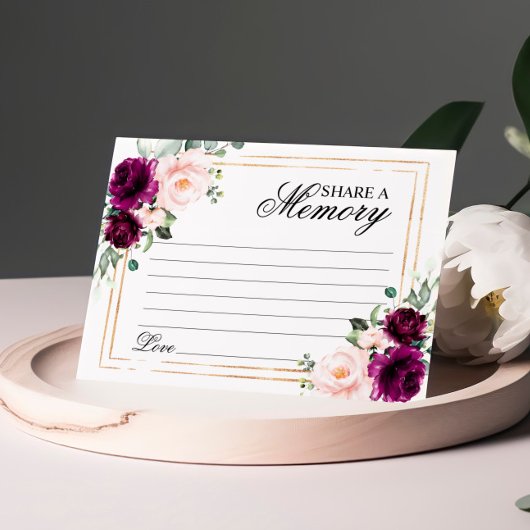 Beerdigung mit lila Rose und Blush- gemeinsam mit  RSVP Karte