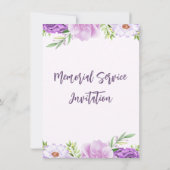 Beerdigung mit Lila und rosa Blume Einladung (Rückseite)