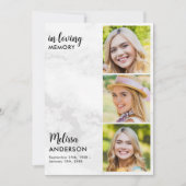 Beerdigung Modern 3 Foto in Love Memory Beileid Dankeskarte (Vorderseite)