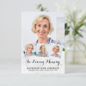 Beerdigung Modern Chic 4 Foto Beileid Gebetskarte (Stehend Vorderseite)