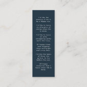 Beerdigung | Modern Navy Mini Lesezeichen Card Visitenkarte (Rückseite)