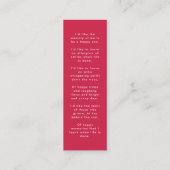Beerdigung | Moderne rosa Mini-Lesezeichen-Karte Mini Visitenkarte (Rückseite)