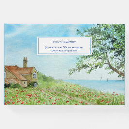 Beerdigung Mohnfeld Landschaft Wasserfarbe Gästebuch
