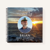 Beerdigung Ocean Sunset Foto in Memory Gästebuch Notizblock (Vorderseite)