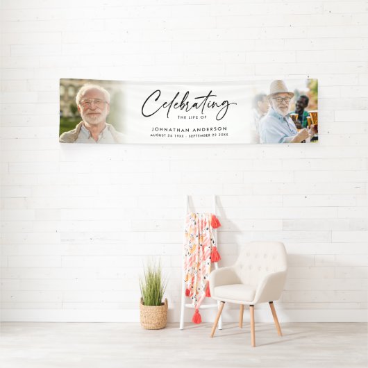 Beerdigung oder Gedenkfeier des 2-Foto-Lebens Banner (InSitu)