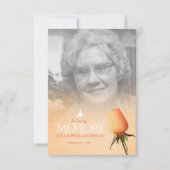 Beerdigung Orangen Rose Foto Gedenkgedicht (Vorderseite)