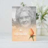 Beerdigung Orangen Rose Foto Gedenkgedicht (Stehend Vorderseite)