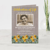 Beerdigung| Orbituary Rustic Sunflower Programm (Vorderseite)