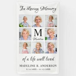 Beerdigung Personalisiert 8 Foto Collage Memorial Banner