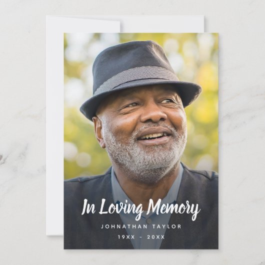 Beerdigung Personalisierter Gedenkfeier für kunden Einladung (Vorderseite)