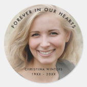 Beerdigung Personalisierter Gedenkfeier für kunden Runder Aufkleber (Vorderseite)