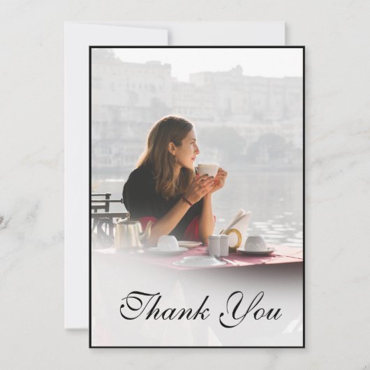 Beerdigung Persönliches Foto Einfach Elegant Viele Dankeskarte (Vorderseite)