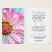 Beerdigung Pink Daisy Gedenkstätte Gebet Sympathie (Vorne & Hinten)