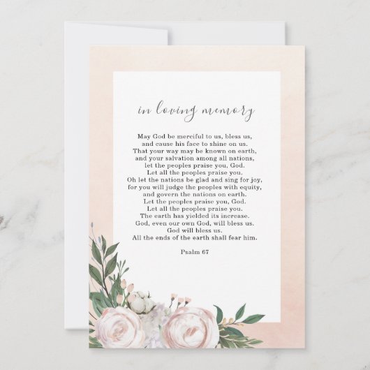 Beerdigung Pink-Foto Gedenkkarte für das Gebet Dankeskarte (Rückseite)