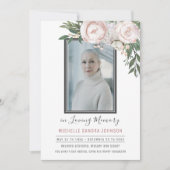 Beerdigung Pink-Pink-Foto Gedenkgebet Dankeskarte (Vorderseite)