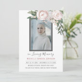 Beerdigung Pink-Pink-Foto Gedenkgebet Dankeskarte (Stehend Vorderseite)