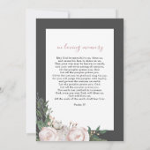 Beerdigung Pink-Pink-Foto Gedenkgebet Dankeskarte (Rückseite)