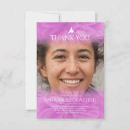 Beerdigung pink Soft Rose Foto Familie danke Karte