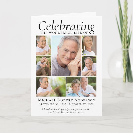 Beerdigung Programm abgeschlossen | Moderne FotoCo (Vorderseite)